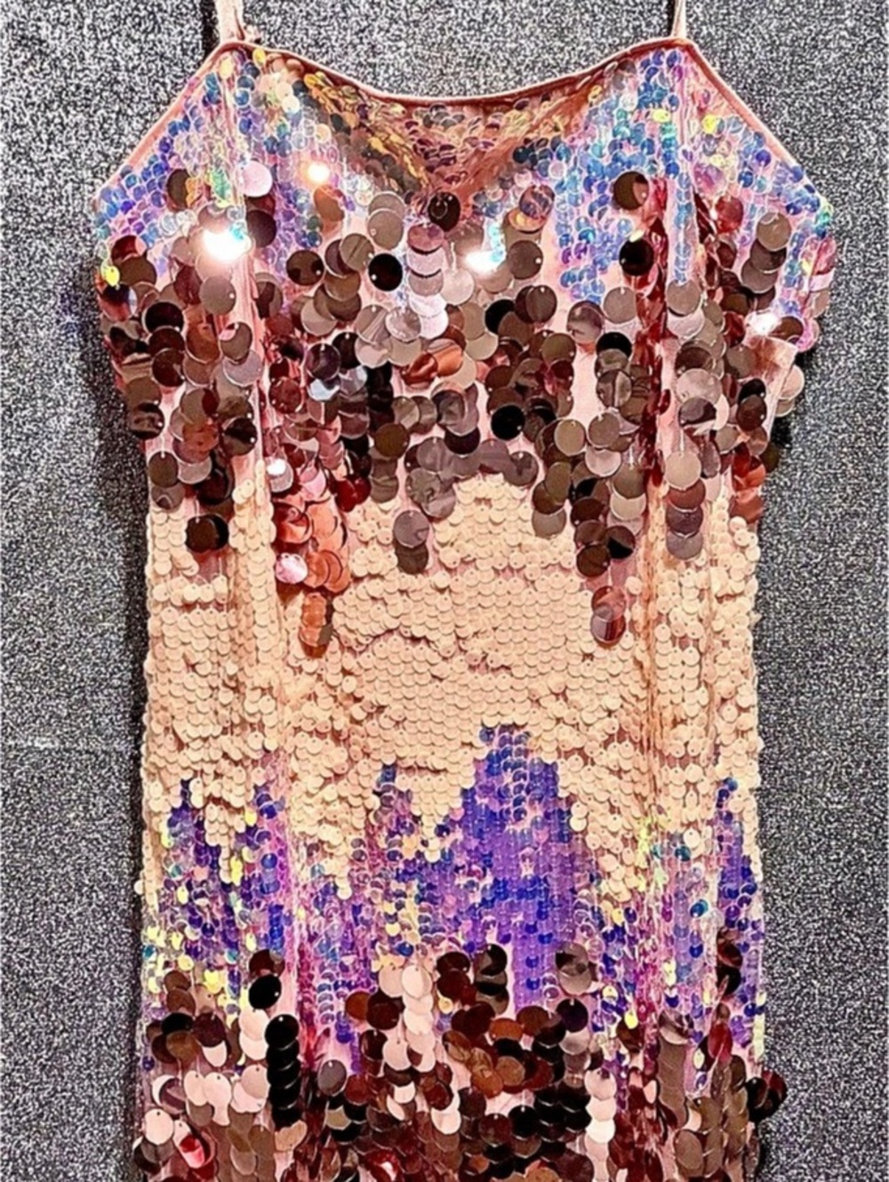 12TH TRIBE Sequin Camisole in Pink & Purple Size Medium Like New